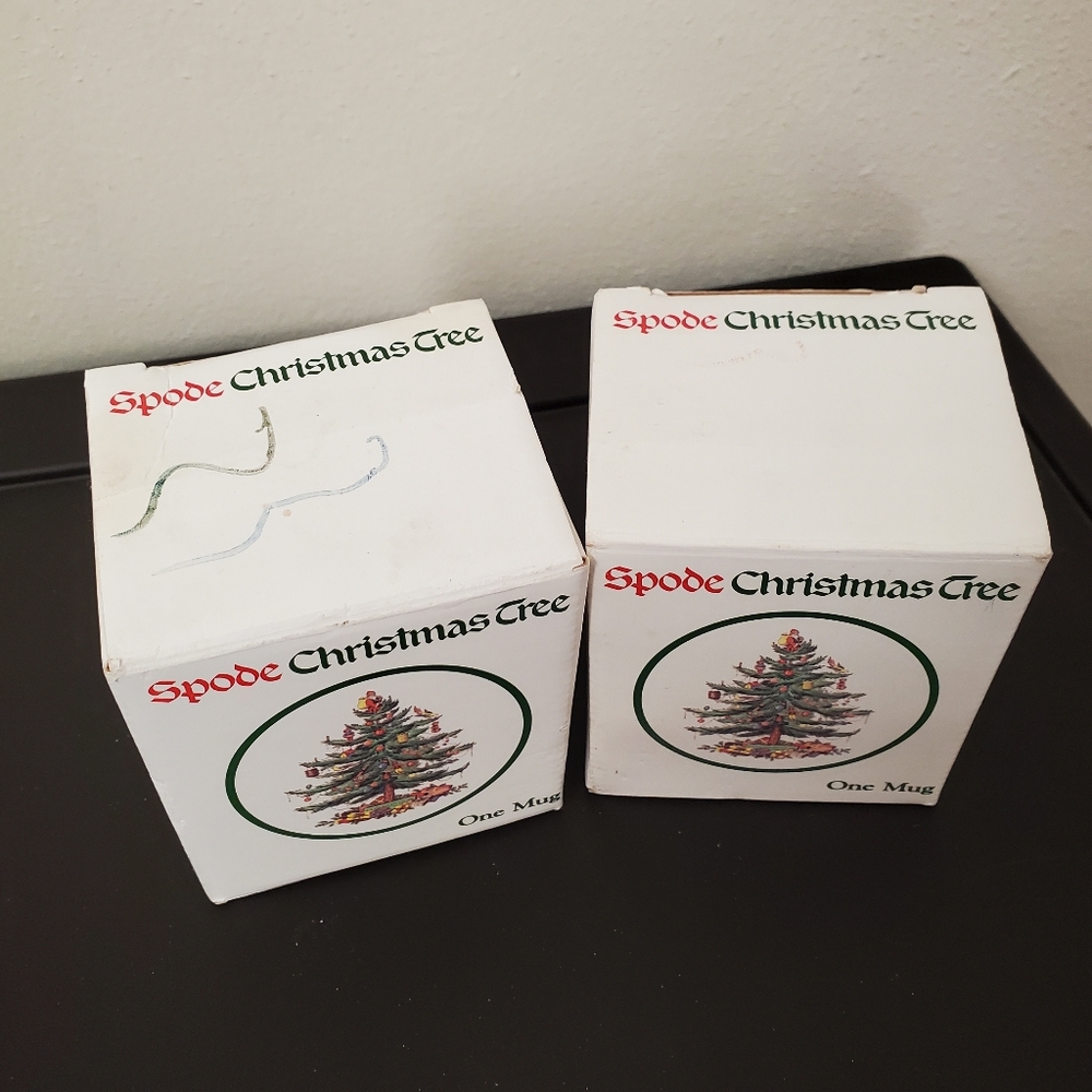 🎄 SPODE Christmas mugs set of 2 Christmas trees like new - Picture 3 of 9